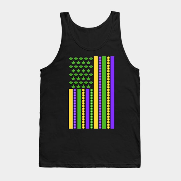 Mardi Gras Flag - New Orleans Tank Top by BDAZ